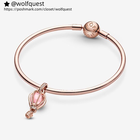 Pandora Sparkling Pink Hot Air Balloon Dangle Charm - Picture 4 of 6